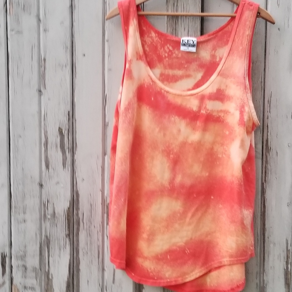 Coral Tye dye Tank  Upcycled
